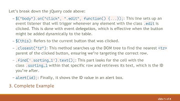 How to Access Table Cell Values on Button Click Using jQuery