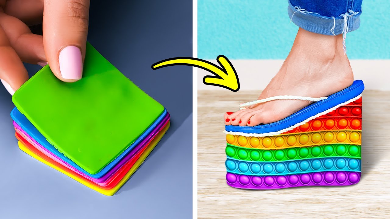 SUPER RAINBOW DIY IDEAS | Cheap But Awesome Mini Crafts, Accessories, Shoes And Clothes