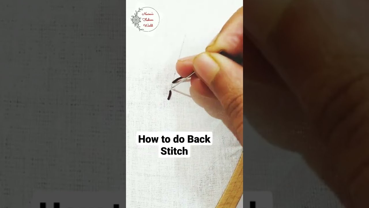 How To Do Back Stitch Tutorial Shorts Backstitch Embroidery Shots Youtubeshorts Sewing