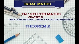 TN 12TH MATHS CHAPTER-5 TWO DIMENSIONAL ANALYTICAL GEOMETRY II  THEOREM 2
