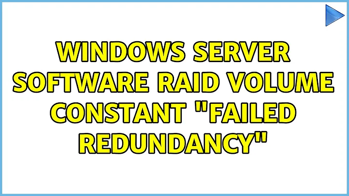 Windows Server software RAID volume constant "Failed Redundancy" (3 Solutions!!)