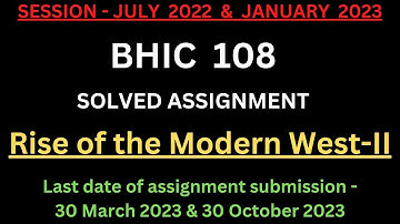 BHIC 108 Solved Assignment 2022-23 | BHIC 108 Solved Assignment 2023 PDF | BHIC 108 Assignment PDF