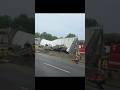 Truck solo crash into bridge‼️ #truck #driver #crash #bridge #solo