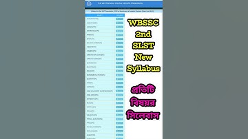 WBSSC 2nd SLST NEW Syllabus DOWNLOAD | All Subject Syllabus DOWNLOAD Now  #syllabus #slst2025 #exam