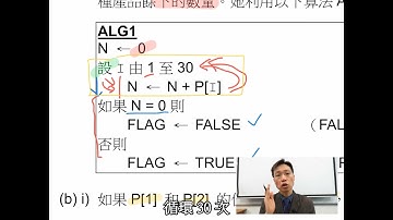 HKDSE ICT 2015 IB Q4bi - 設循環 (For Loop)、陣列應用、如果 (IF) 分流、空運行表