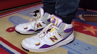 New Balance James 'Lakers' (BB800PY) Vintage 80's Review On-Feet! - YouTube