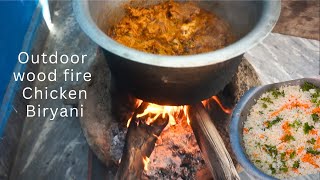 Outdoor wood fire Chicken Biryani