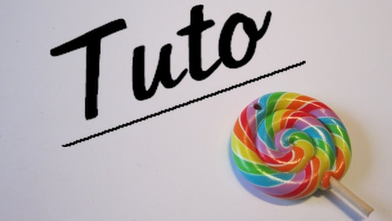 Tuto fimo lollipop multicolore