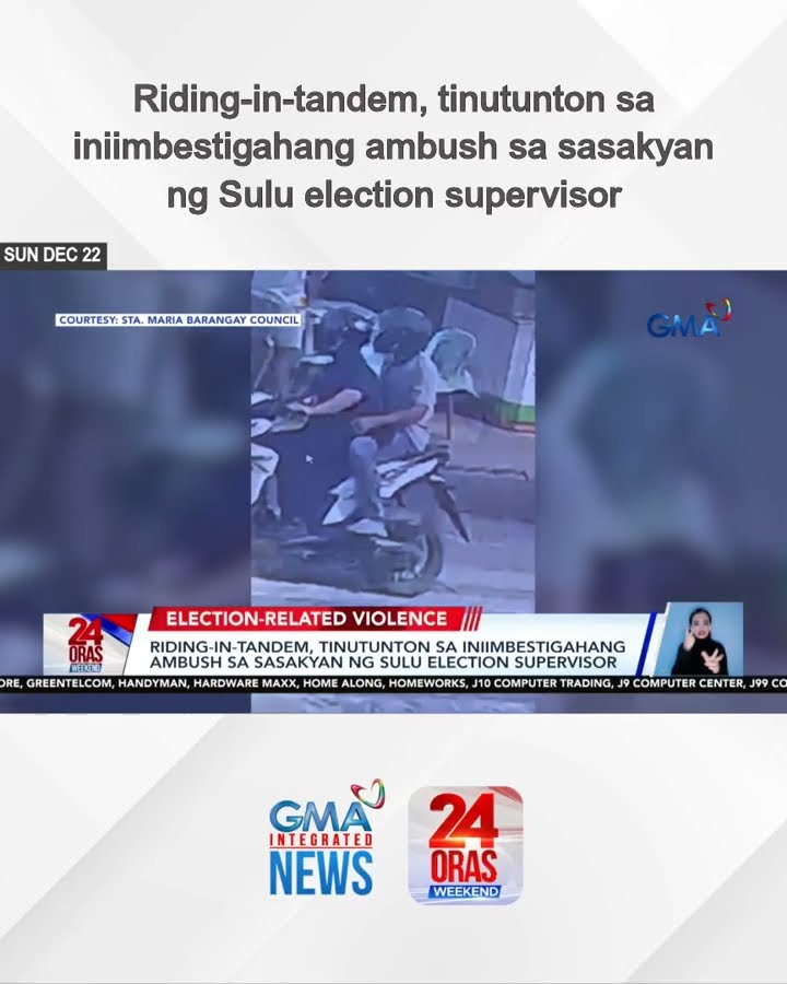 Riding-in-tandem, tinutunton sa iniimbestigahang ambush sa sasakyan ng Sulu... | 24 Oras Weekend