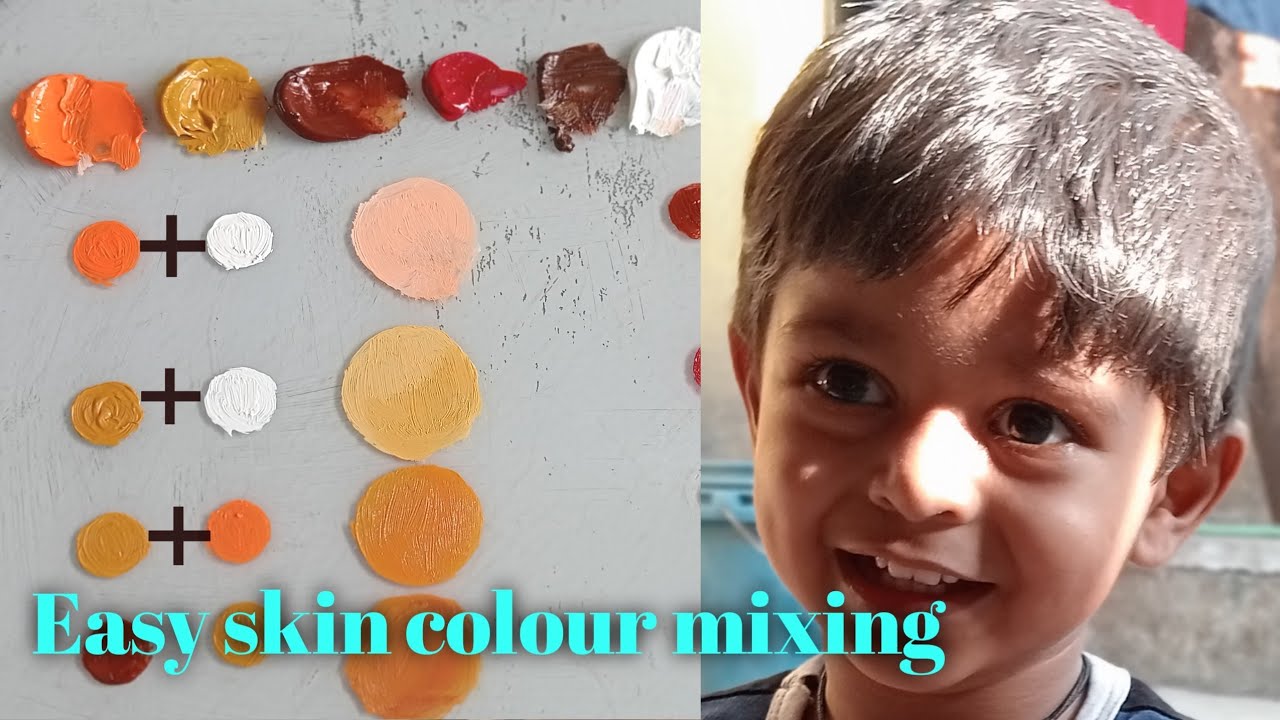 Easy mixing skin tone with 2 colors | skin colour tutorial #colormixing ...
