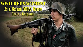 World War 2 Reenactment as a German MG42 Gunner  Big WW2 Military Camp  Borlo Belgium [PART 1]