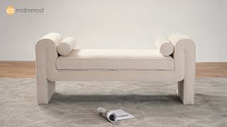 Northbrook Cream Chenille Bench | Mid in Mod screenshot 5