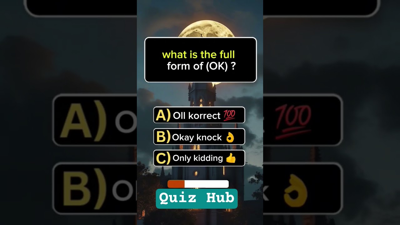 what is the full form of "OK"? |  general knowledge quiz