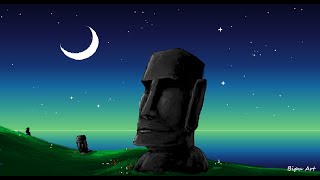 Easter Island Drawing on Ms Paint | Ms Paint Drawing | paint in computer | How to draw in Ms Paint