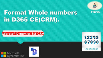 Format Whole numbers in D365 CE(CRM).