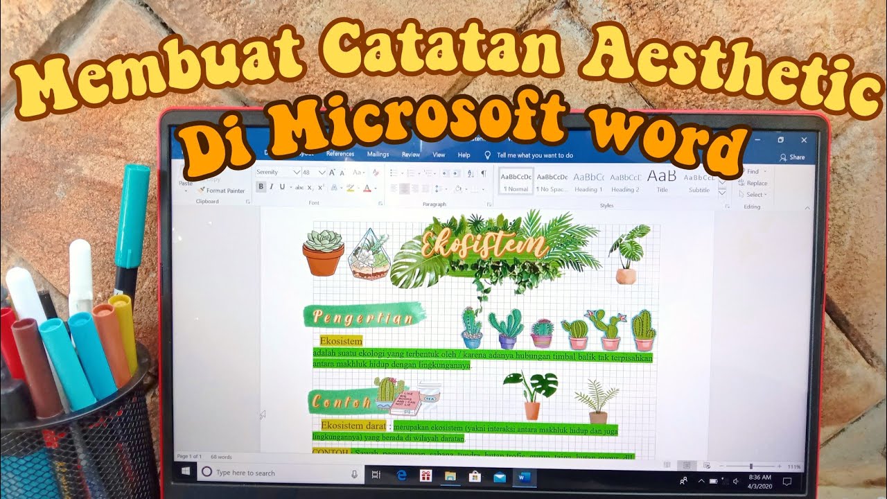 Cara Membuat Catatan Aesthetic Di Microsoft Word Digital Notes Indonesia Youtube