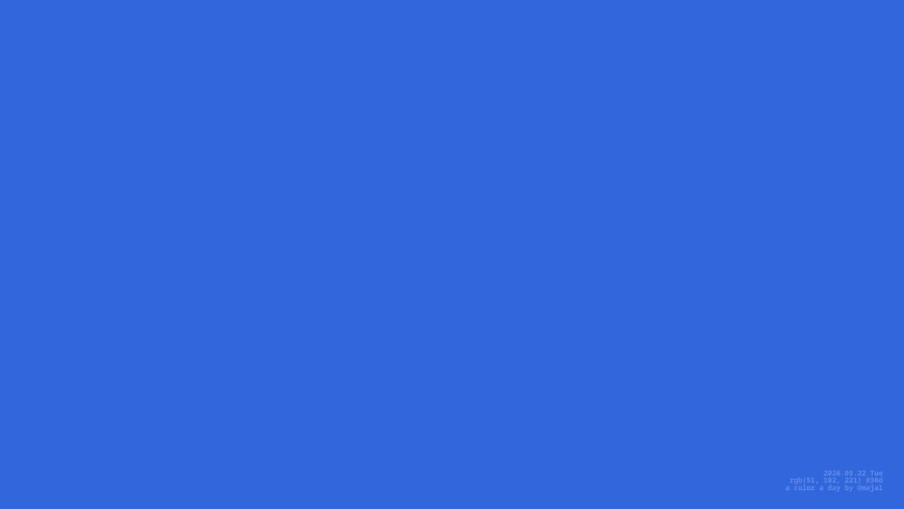 A Color a Day - Polished Cobalt #3366dd - 2026.09.22 by @majal