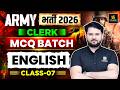 Army Bharti 2026 | Army Clerk English MCQ Batch | Class-07 | English Most Important Questions