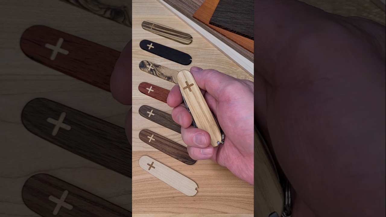 The Victorinox Spartan with Hickory wood scales with maple inlays.