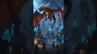 Dragon flying over a  magical city #viral #dragon #DreamScreenAI