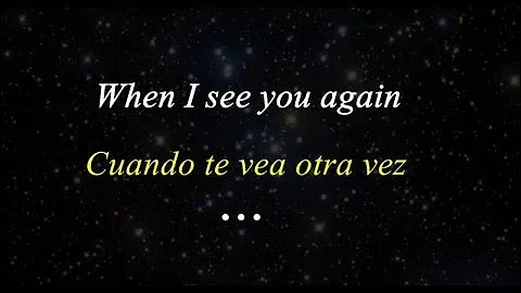 See You Again (LYRICS/SUBTITLE English-Spanish)