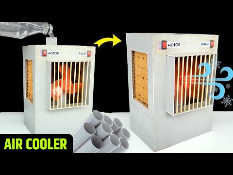 How to make working cooler at home , waste pvc pipe cooler making , school science project