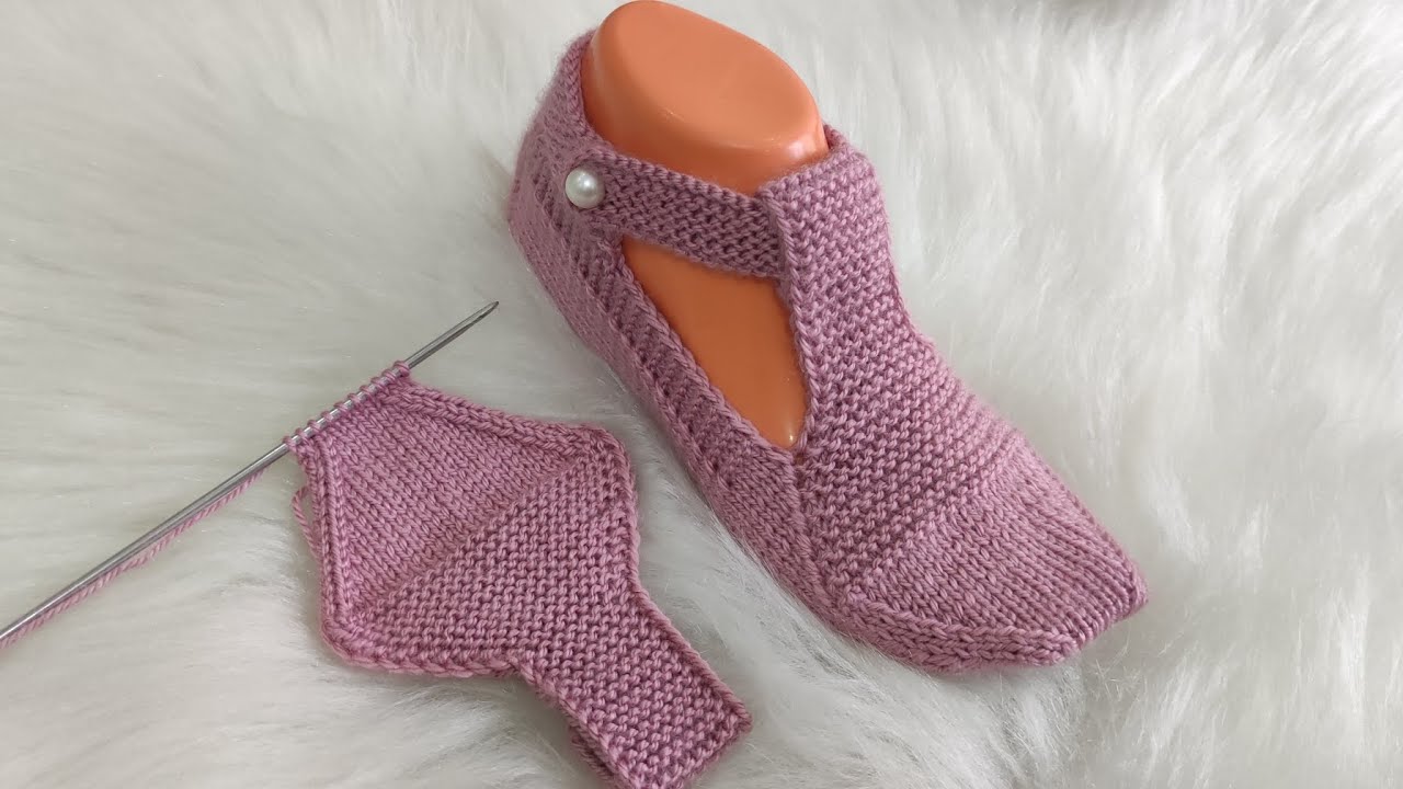 ✅İki şiş çok şık babet patik yapılışı #beşşiş #beşşişpatik #knitting #keşfet