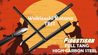 Test Wakizashi Ninja Sword, high carbon steel，katana