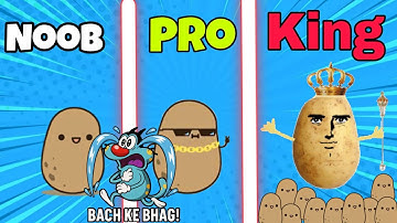 Noob vs Pro vs Hacker - Potato Rush | Oggy and Jack Playing Asmr Games !
