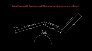 AutoCAD lisp: Label Lines with Bearings and Distances by clicking on any polyline screenshot 5