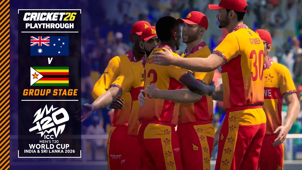 Australia v Zimbabwe - 2026 ICC T20 World Cup - Group Stage (Cricket 26 Gameplay)