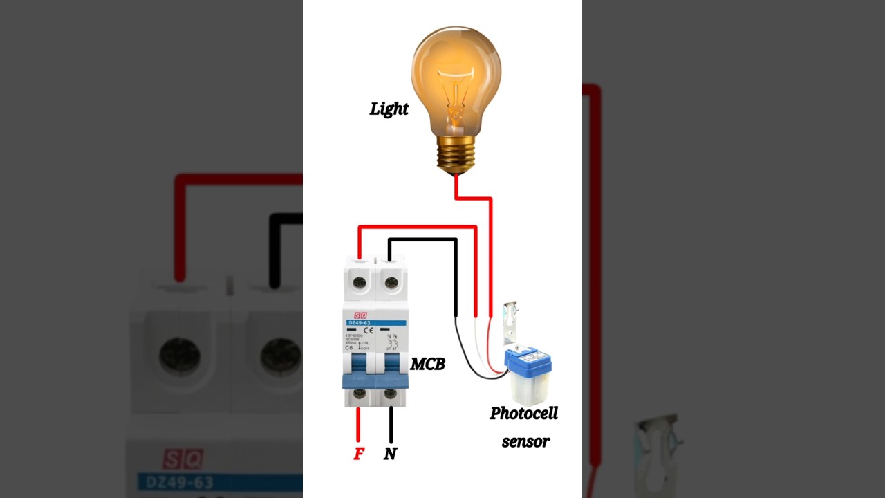 Electric Ac light photocell sensor connection & Diagram 