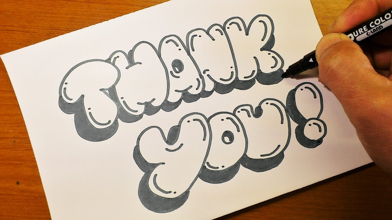 ⁣How To Draw Graffiti Bubble letters - Thank You ! 100,000 SUBS