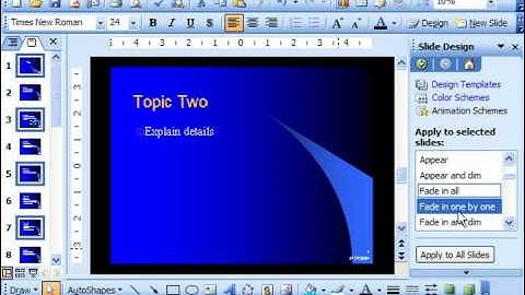 PowerPoint 2003 Tutorial Applying Animation Schemes Microsoft Training Lesson 18.5