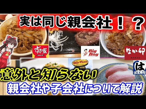 【ゆっくり解説】セブンイレブンと赤ちゃん本舗の親会社は一緒だった！？意外と知らない親会社や子会社について解説