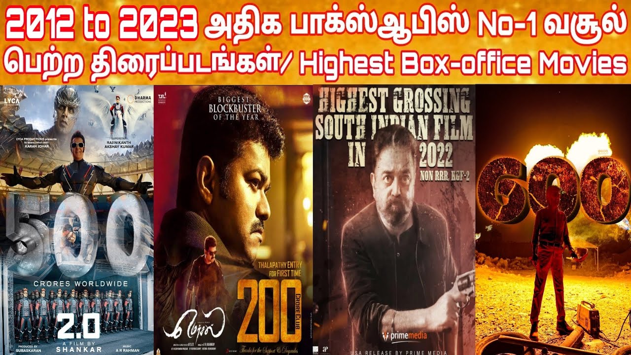 2012 To 2023 Highest Box Office Collection 2012 2023 அதிக வசூல்