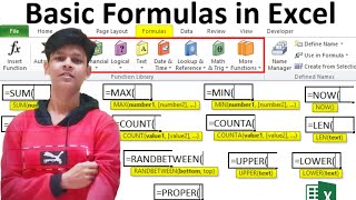 Basic Formula In Excel Basic Excel