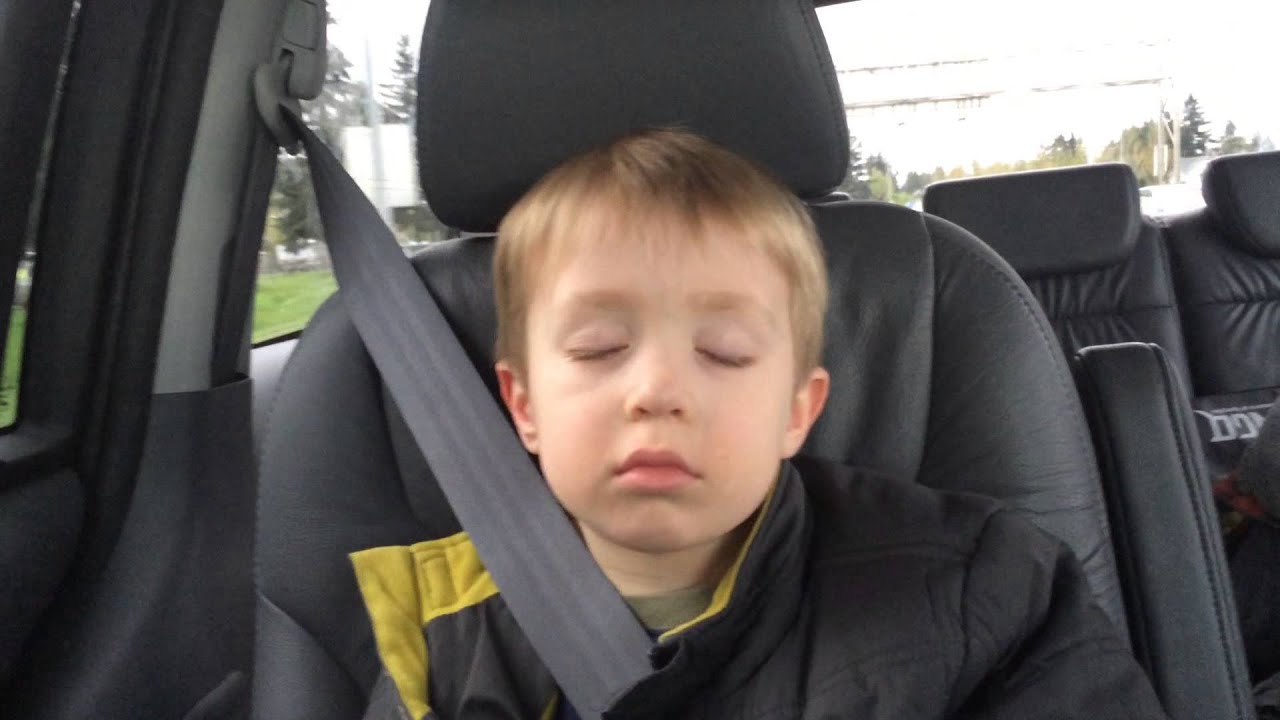 Cute little boy sleeping in the car Funny YouTube