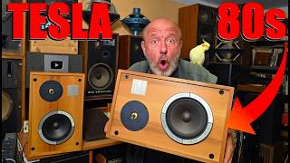 80s Vintage TESLA BOOKSHELF SPEAKERS ARS 9205.10 Bass Speaker Tesla ARN 5604