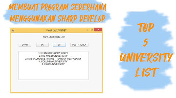 Final Test Membuat Program TOP 5 UNIVERSITY LIST dengan C# di Sharp Develop