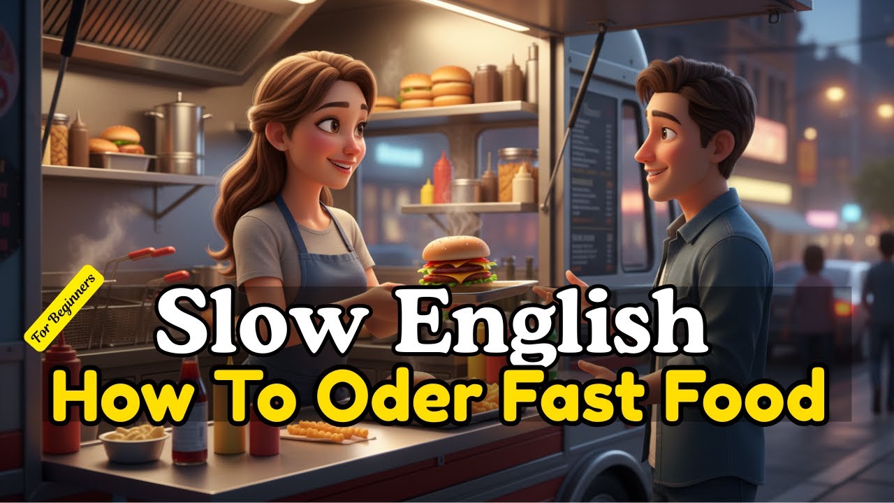 Fast Food Ordering English | B1 Level Shadowing Practice 🍔☕ | No-Cook Weekend Story