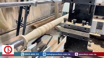 Máy Tiện Gỗ 2 Trục Router Tiện Xoắn QHCW 1520 2: Tiện Gấp Đôi Năng Suất Với Cơ Cấu Đưa Phôi Tự Động