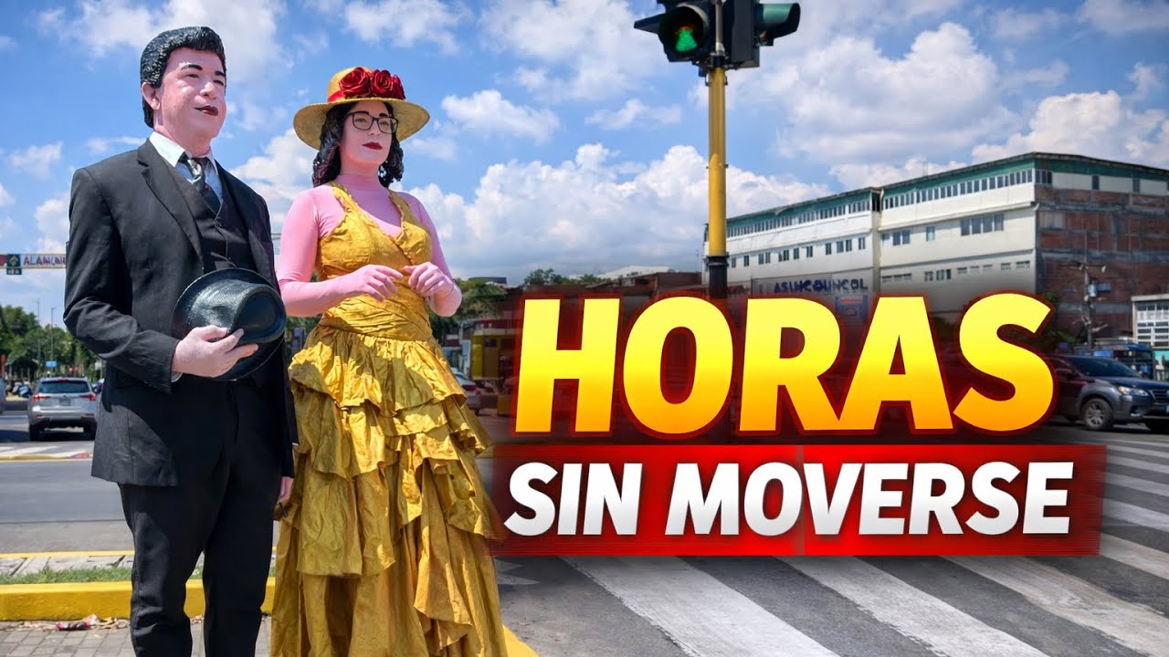 Así es el trabajo de las ESTATUAS HUMANAS en Cali: solo para valientes