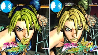 Character Voices Comparison (Part 3)-JoJo's Bizarre Adventure All Star Battle VS All Star Battle R