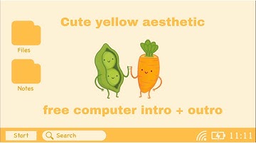 Free aesthetic computer notepad+intro+outro template | yellow no text | ThatsLyra
