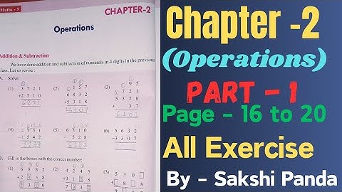 Class - 5  Maths Chapter - 2 (Operations) part - 1।।Sakshi Panda।।