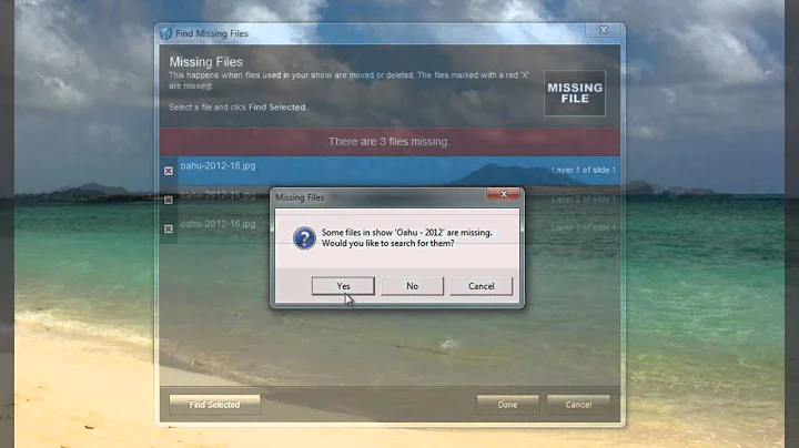 How To Find Missing Files in ProShow