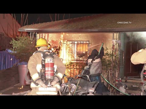 Firefighters Battle Late