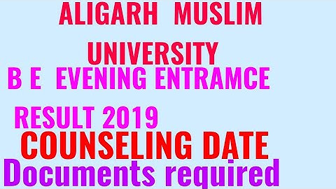 AMU B ENGINEERING  ENTRANCE EXAM RESULT 2019