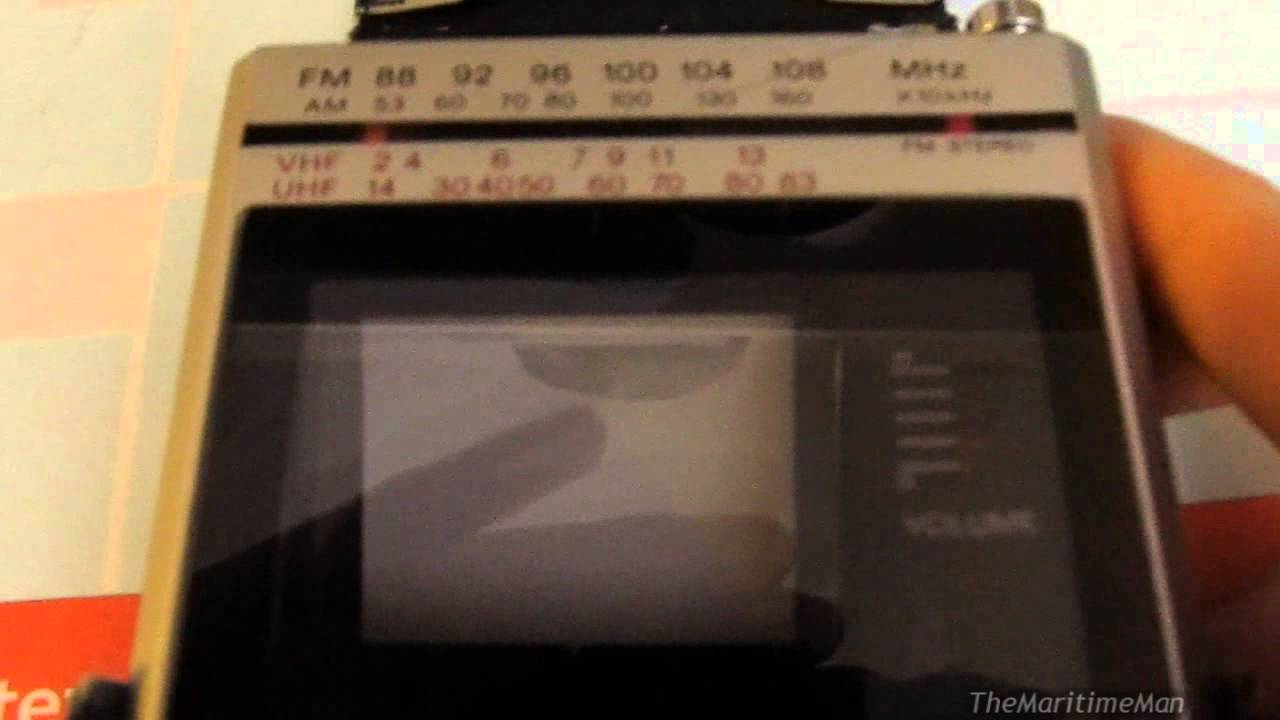 Sony Watchman FD30 handheld TV + demo on analog cable YouTube